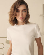 Camiseta básica tradicional para mujer - Blanco