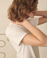 Camiseta básica tradicional para mujer - Blanco