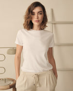 Camiseta básica tradicional para mujer - Blanco