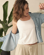 Camiseta básica manga sisa para mujer - Blanco