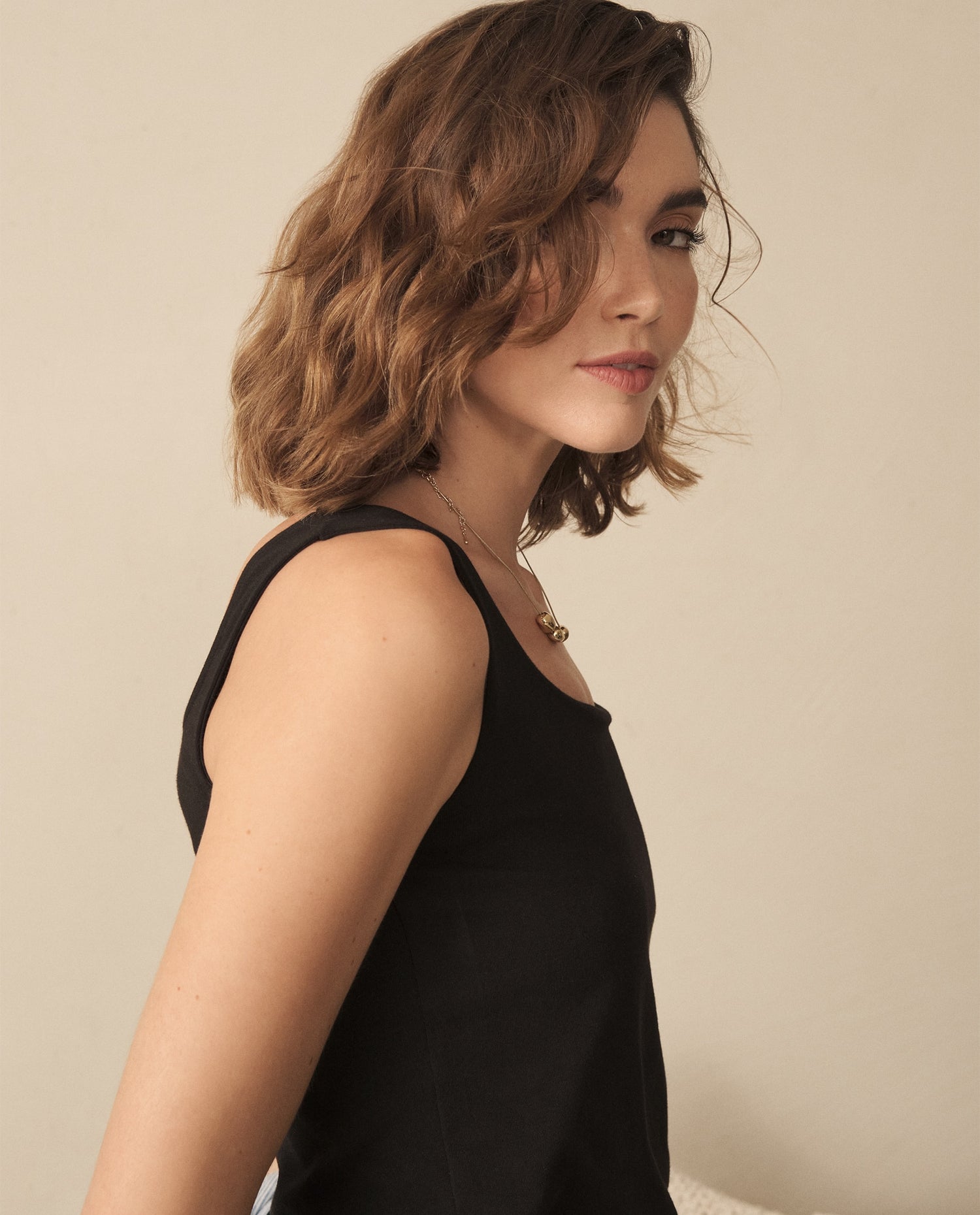 Camiseta básica manga sisa para mujer - Negro