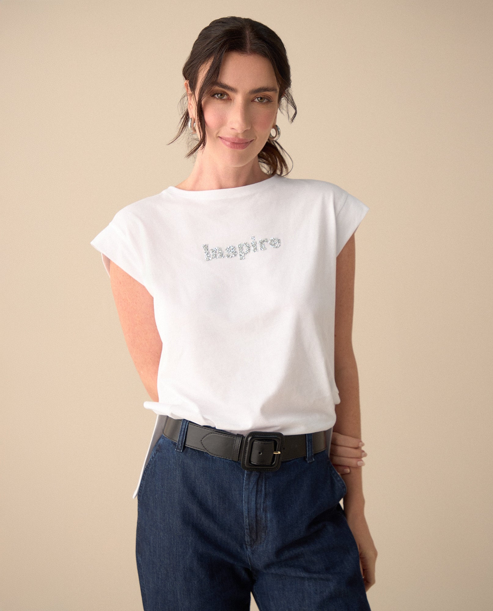 Camiseta manga corta rodada para mujer - Blanco 34_101G000_BLA110601_0