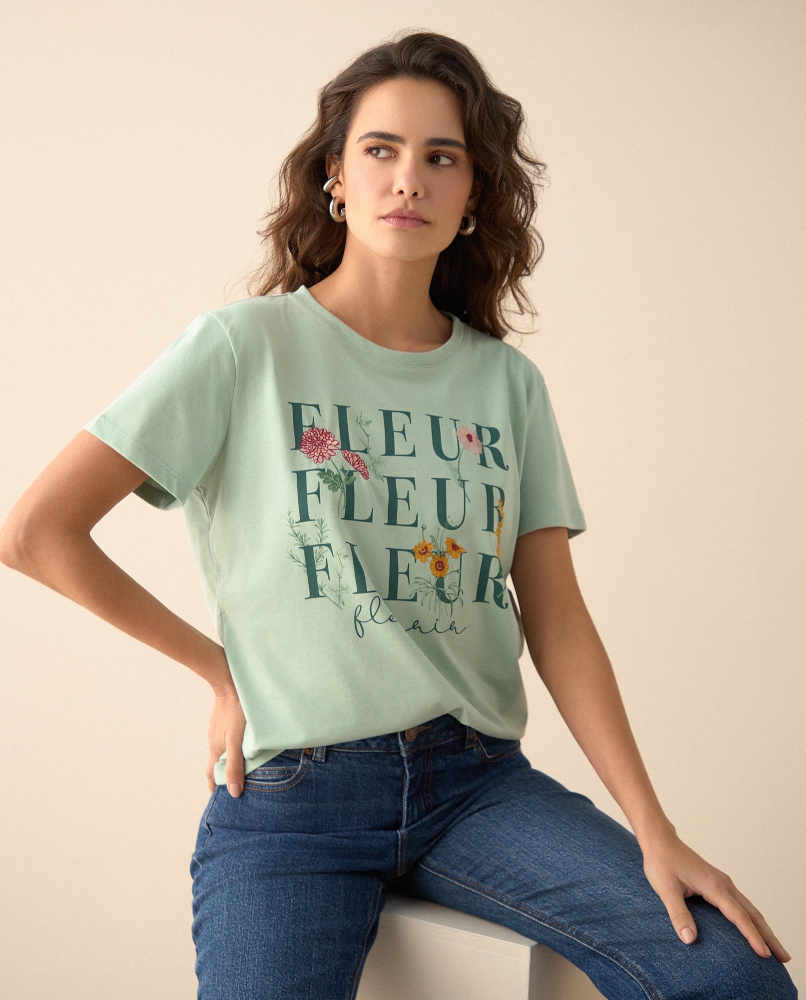 Camiseta básica manga corta para mujer - Verde 34_101G101_VER150522_0