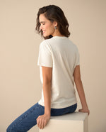 Camiseta con estampado de flores para mujer - Blanco