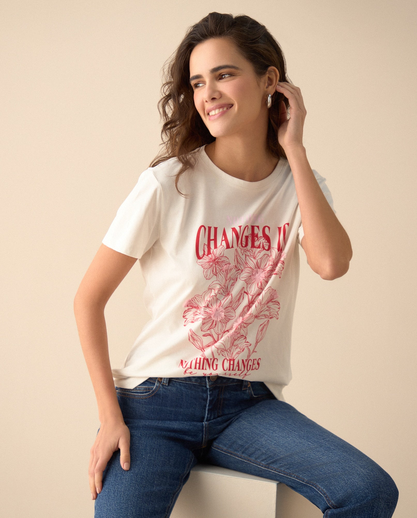 Camiseta de cuello redondo para mujer - Blanco 34_101G106_BLA114001_0