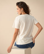 Camiseta de cuello redondo para mujer - Blanco