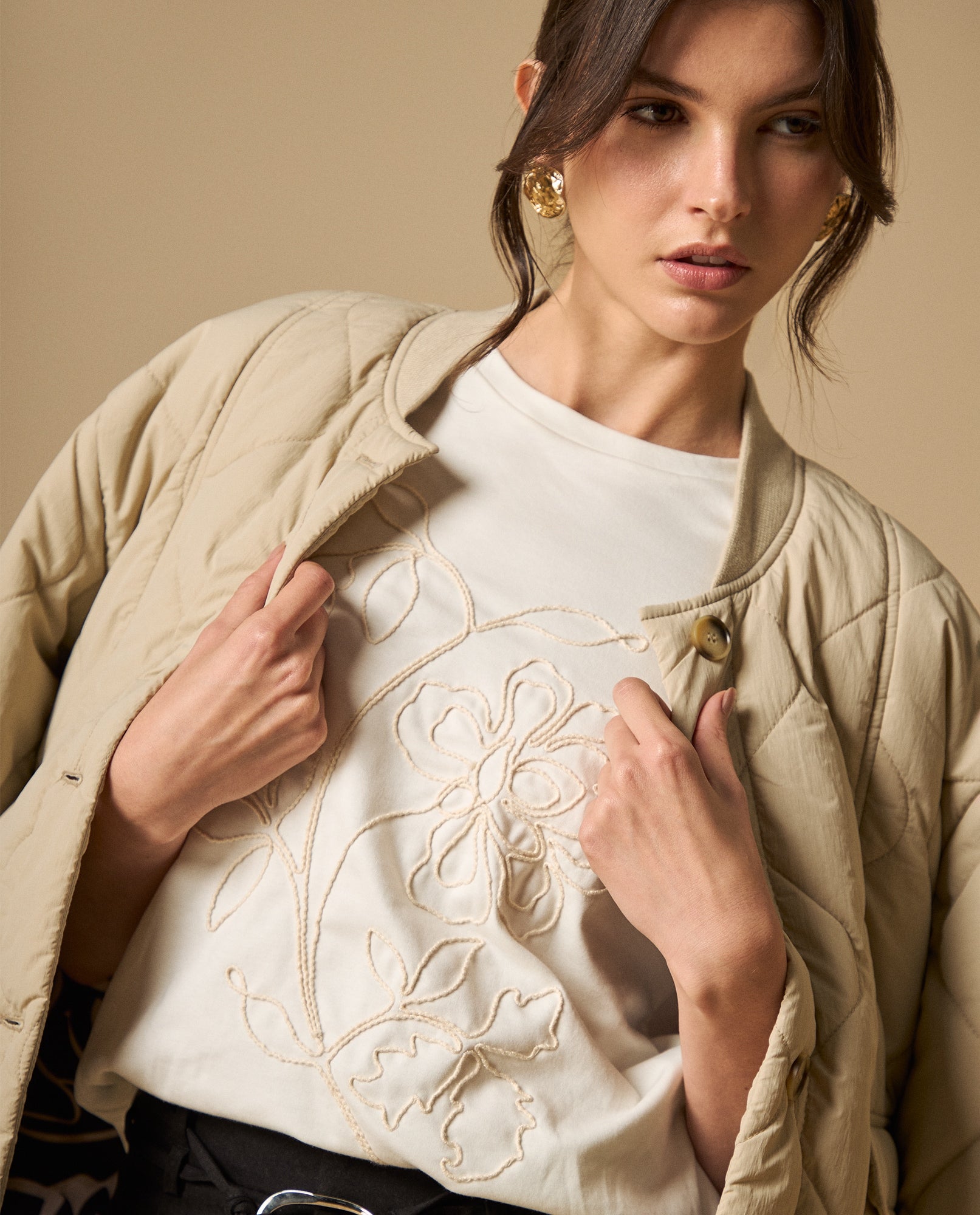 Camiseta manga corta con bordado decorativo - Blanco 34_101H002_BLA114202_0