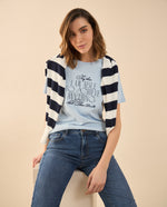 Camiseta básica manga corta para mujer - Azul