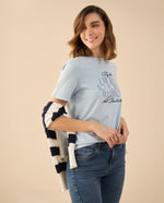 Camiseta básica manga corta para mujer - Azul