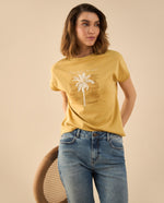 Camiseta con detalles bordados para mujer - Beige