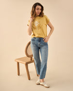 Camiseta con detalles bordados para mujer - Beige