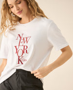 Camiseta manga corta con estampado al frente para mujer - Blanco
