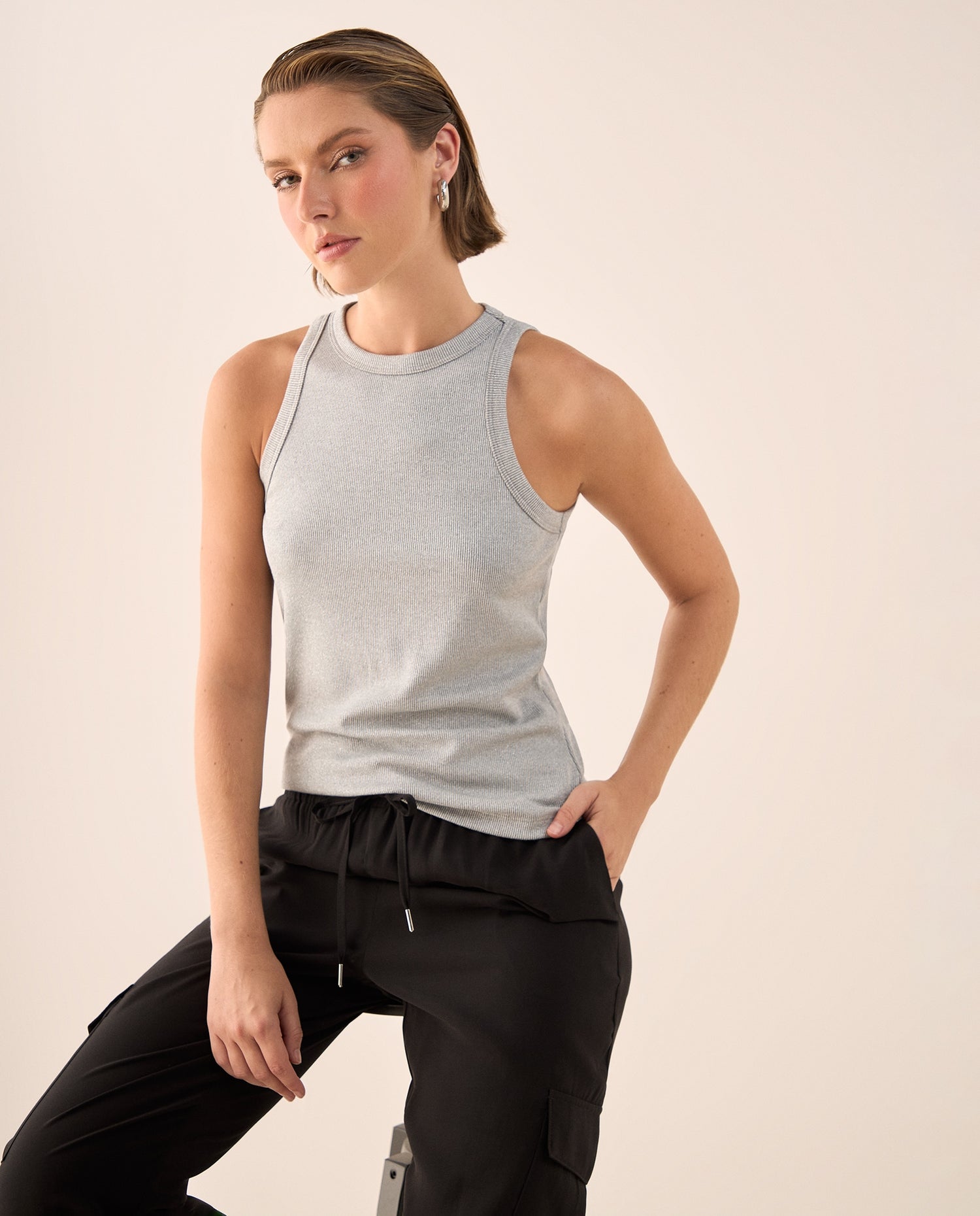 Camiseta Canale Gris Sin Mangas - Gris