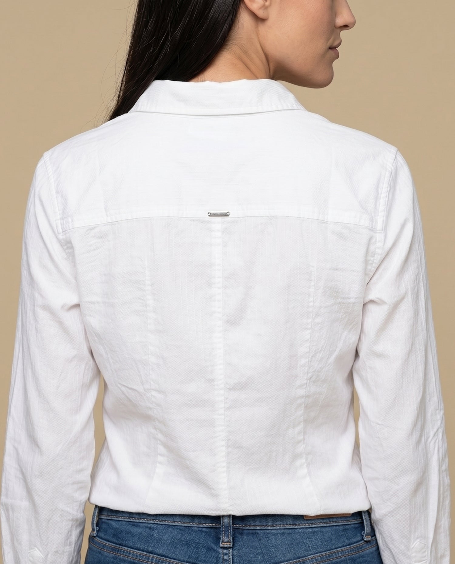 Camisa slim fit mujer - Blanco