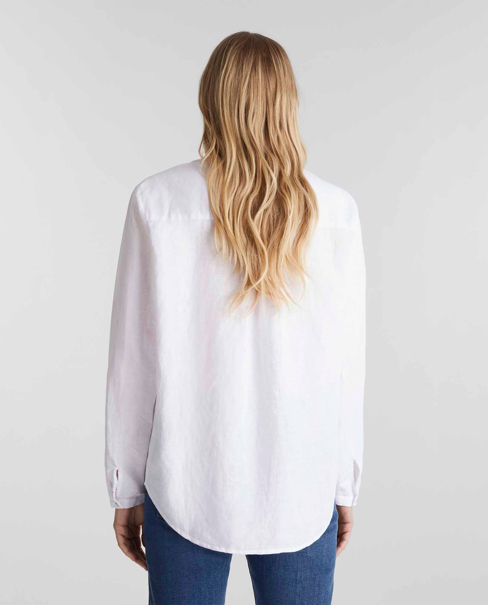 Camisa en mezcla de lino - Blanco 34_1100905_030000_4