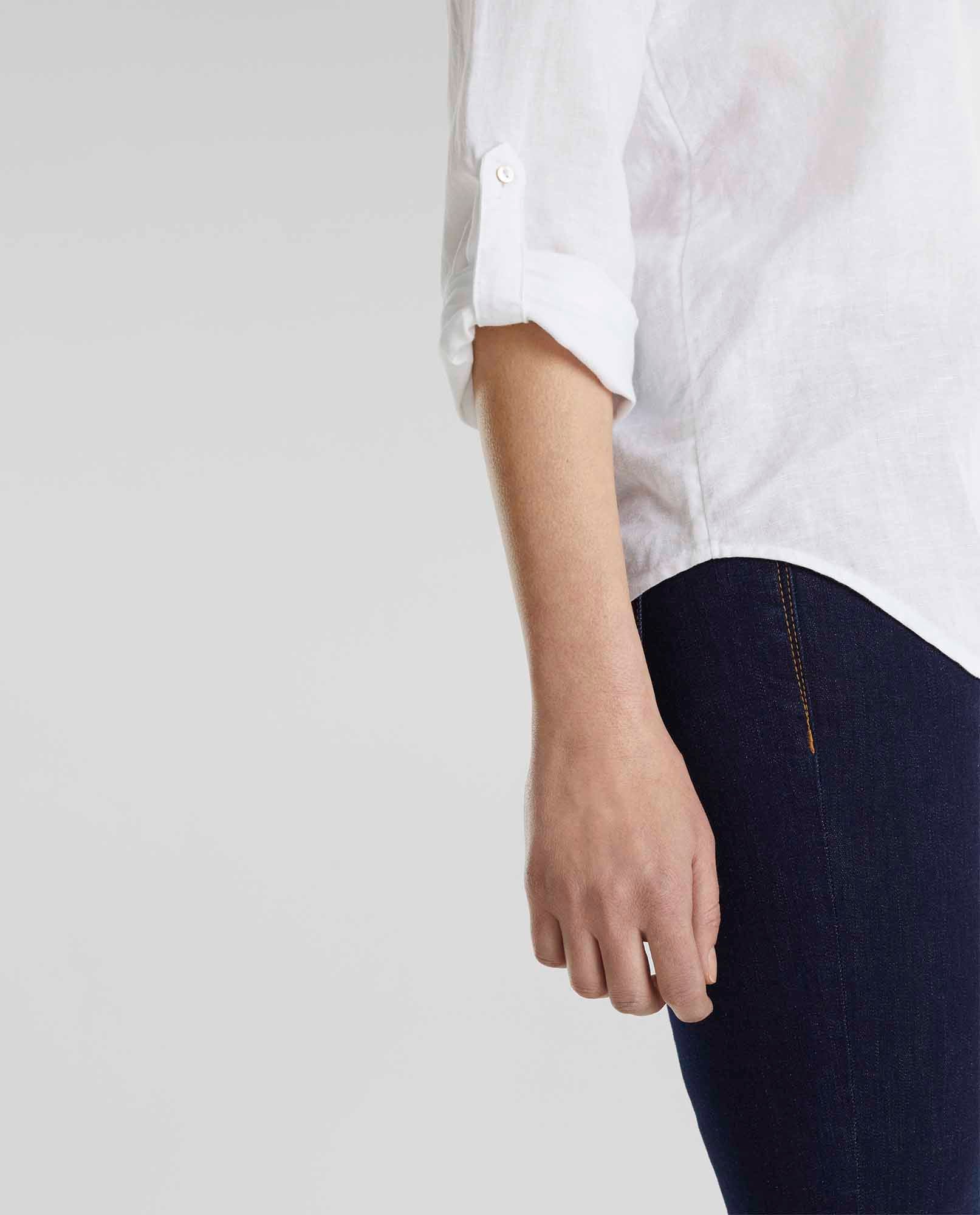 Camisa en mezcla de lino - Blanco 34_1100905_030000_5