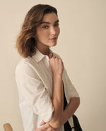 Camise de ruedo curvo para mujer - Blanco
