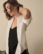 Camise de ruedo curvo para mujer - Blanco