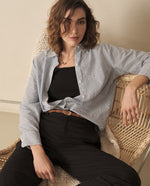 Camisa a rayas para mujer - Azul