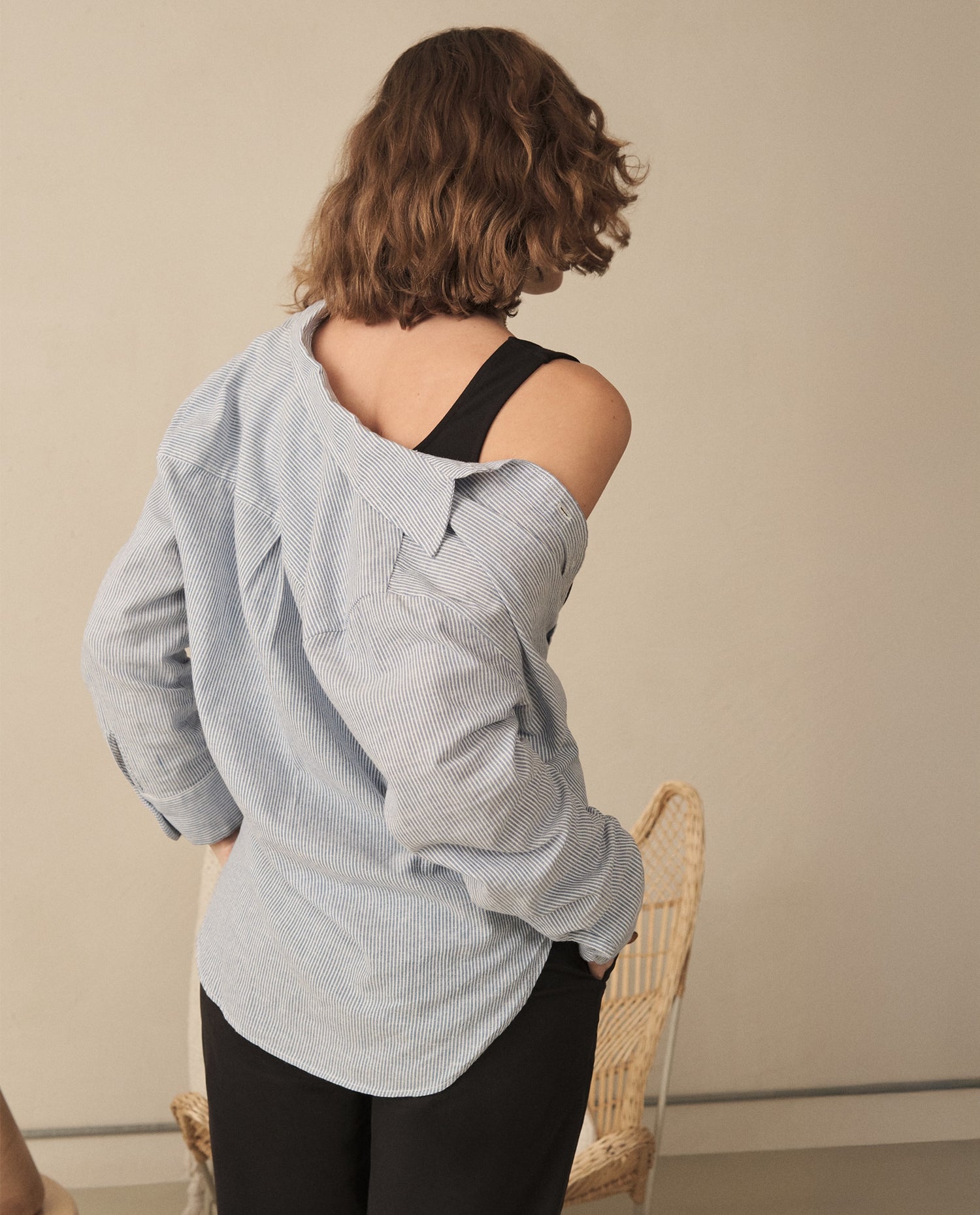 Camisa a rayas para mujer - Azul
