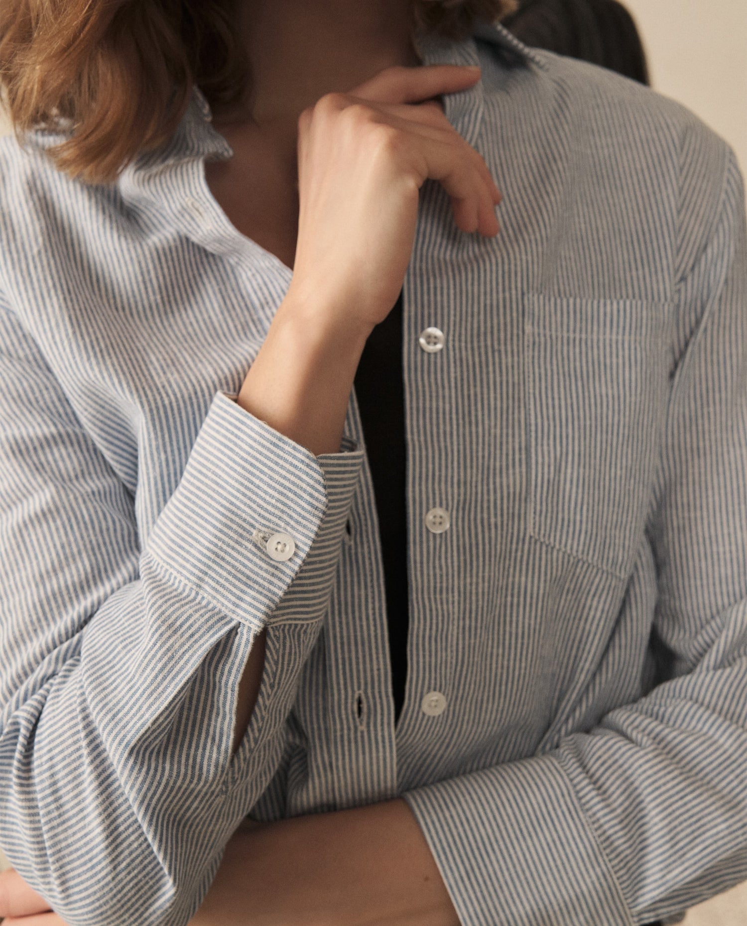 Camisa a rayas para mujer - Azul