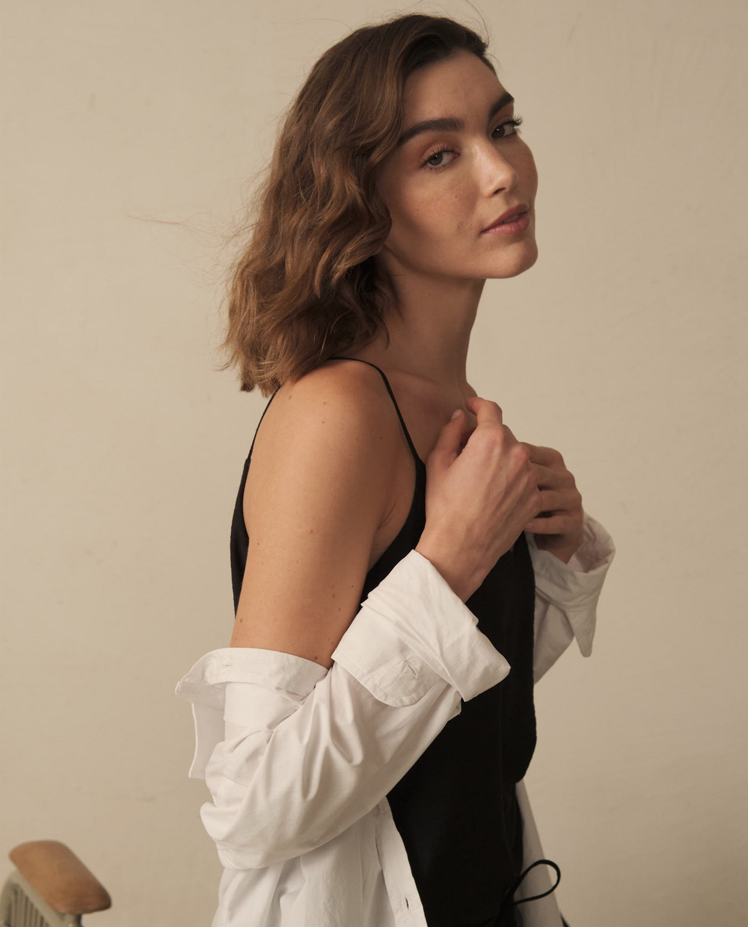 Camisa de tiras para mujer - Negro