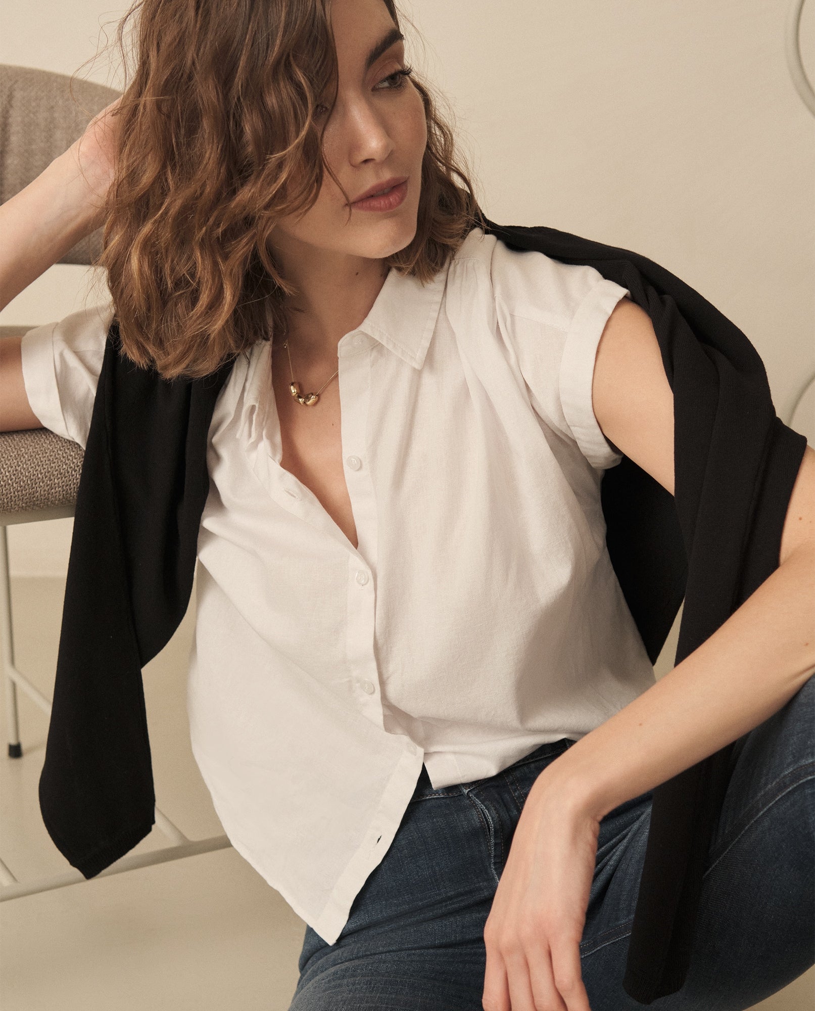Camisa de botones para mujer - Blanco 34_110G916_BLA110601_0