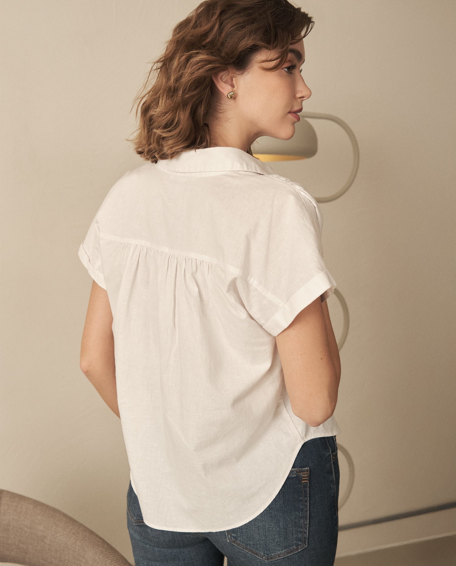 Camisa de botones para mujer - Blanco