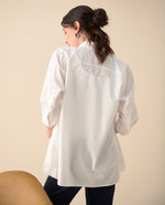 Camisa de botones manga larga para mujer - Blanco