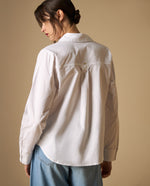 Camisa manga larga con bordado en pecho y puño - Blanco