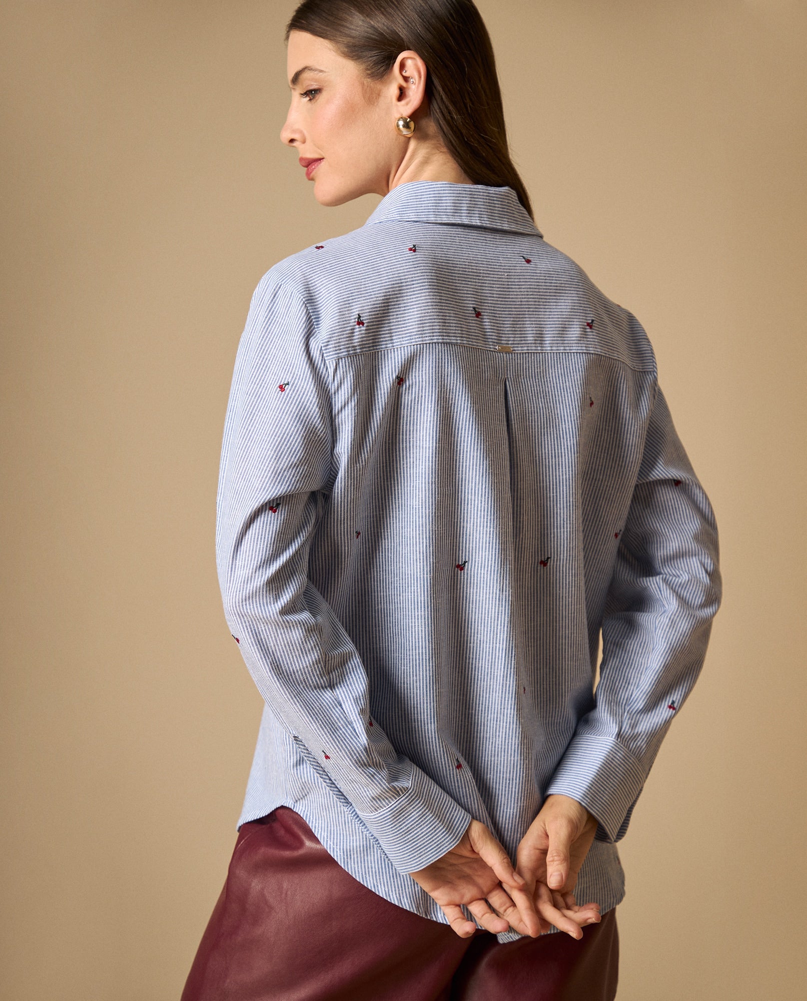 Camisa manga larga en mezcla de lino - Azul 34_111H010_AZU144516_4