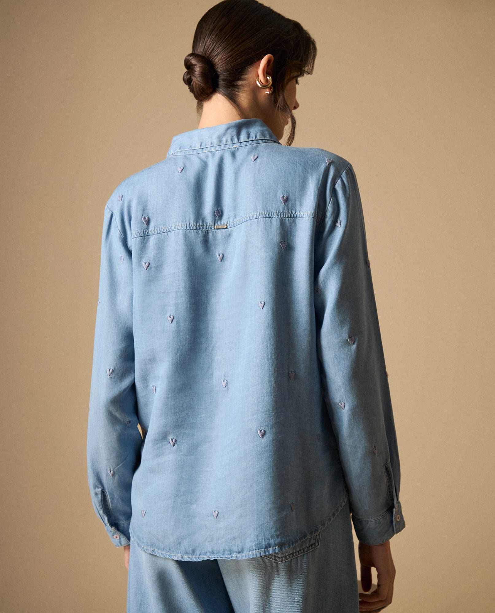 Camisa bordada manga larga cuello camisero - Azul 34_111H014_AZU134110_4