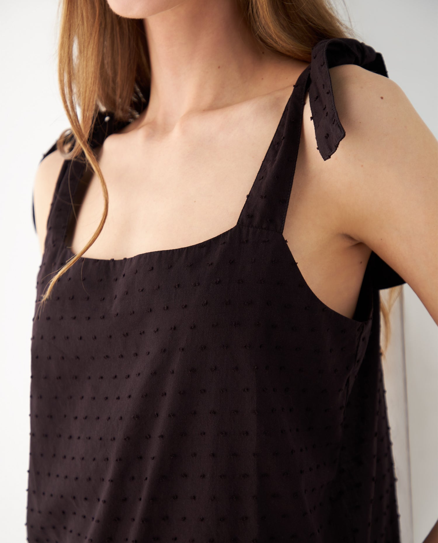Camisa con escote recto para mujer - Negro