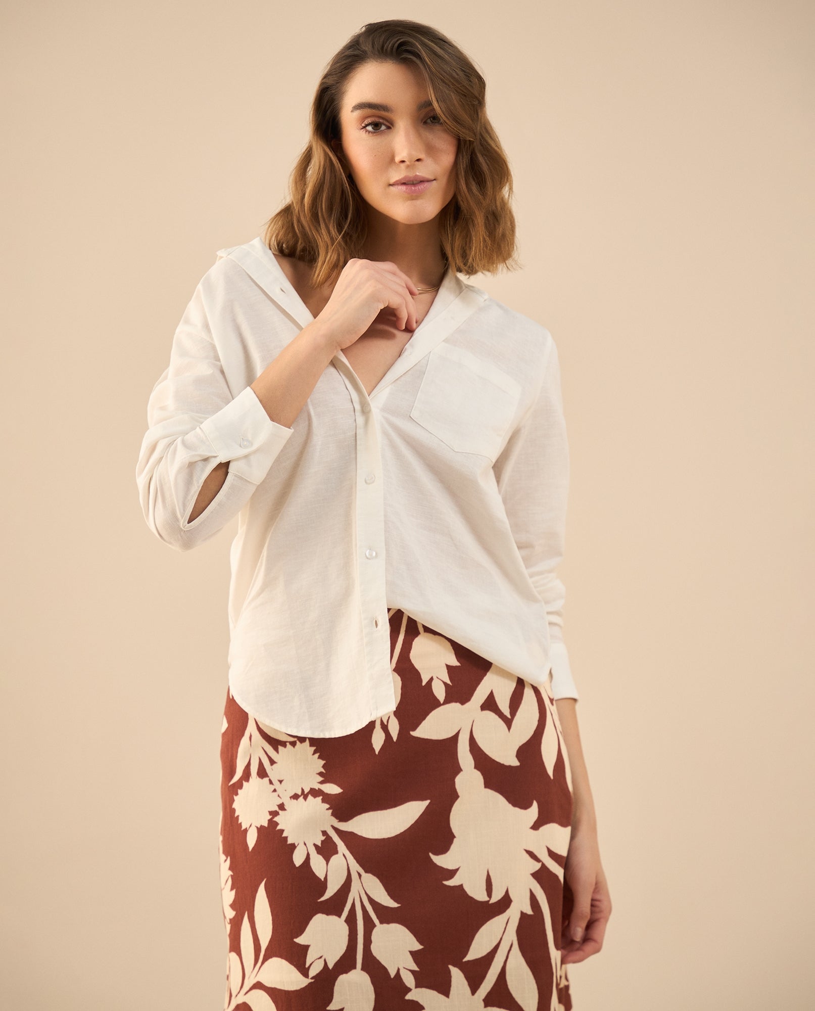 Camisa manga larga para mujer - Crudo 34_112G019_CRU114201_5