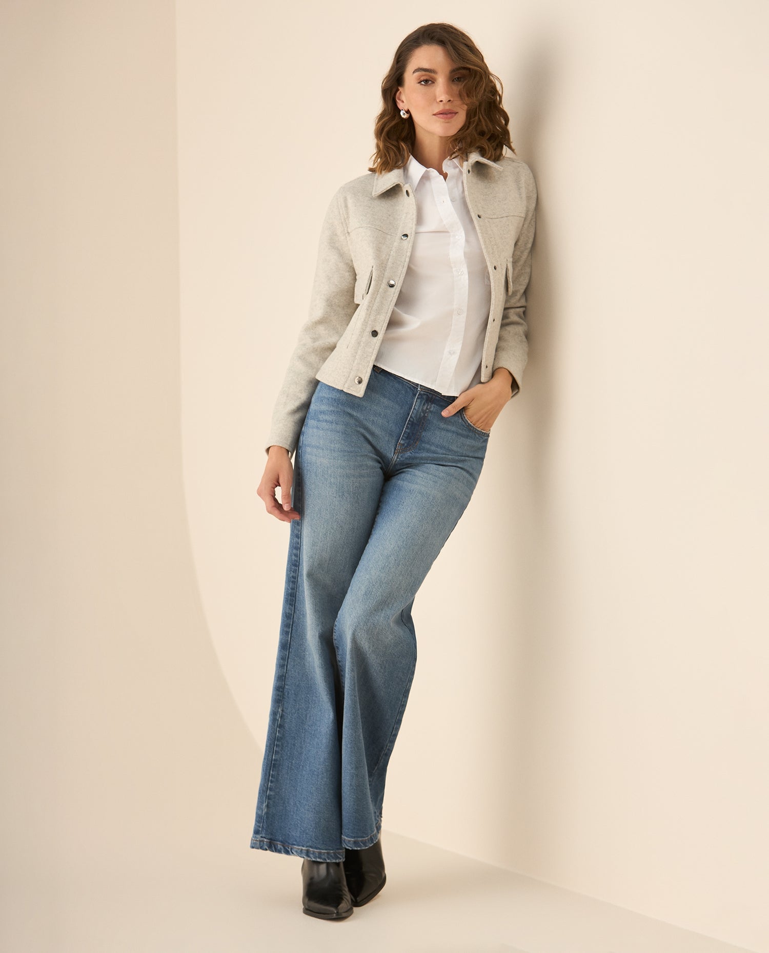 Camisa clásica para mujer - Blanco