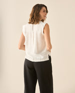 Camisa de diseño cerrado para mujer - Blanco