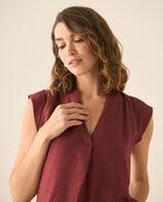 Camisa de diseño cerrado para mujer - Rojo