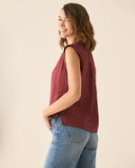 Camisa de diseño cerrado para mujer - Rojo