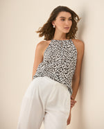 Camisa de animal print para mujer - Blanco