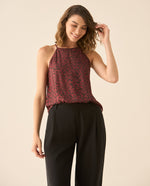 Camisa de animal print para mujer - Rojo