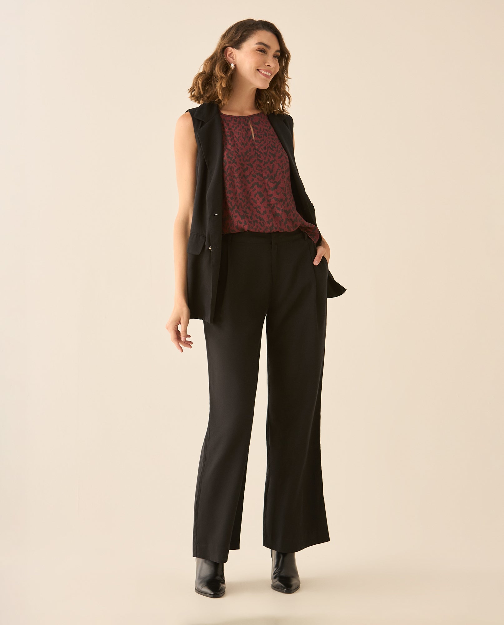 Camisa de animal print para mujer - Rojo 34_113G004_ROJ191531_5