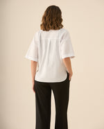 Camisa clásica manga larga 3/4 para mujer - Blanco