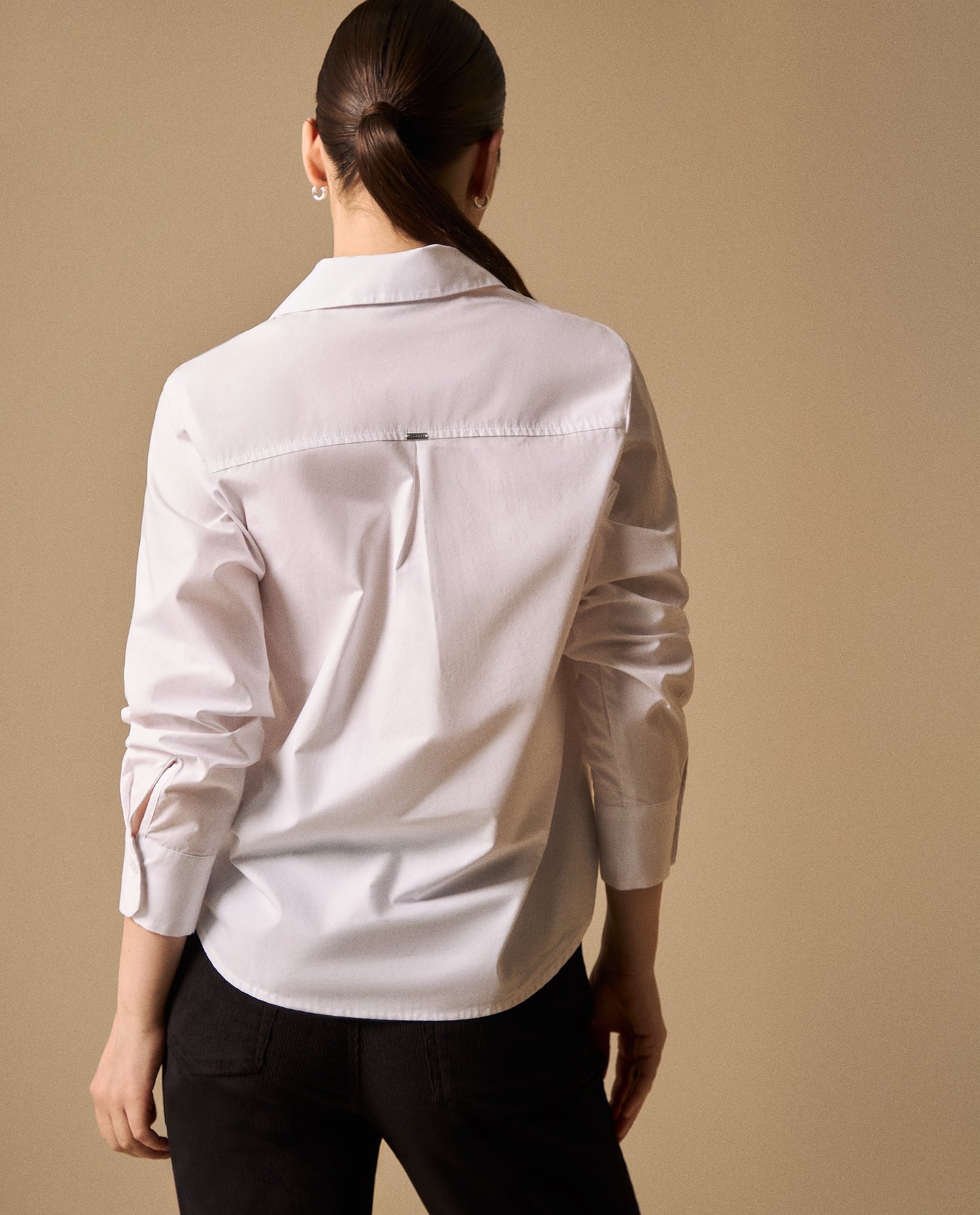 Camisa clásica manga larga con bolsillo - Blanco