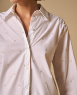 Camisa Manga Larga Bordada - Blanco