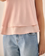 Blusa Rosa Doble Capa Sin Mangas - Rosa