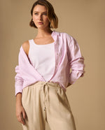 Camisa Rayas con Bordados en Puños - Rosa