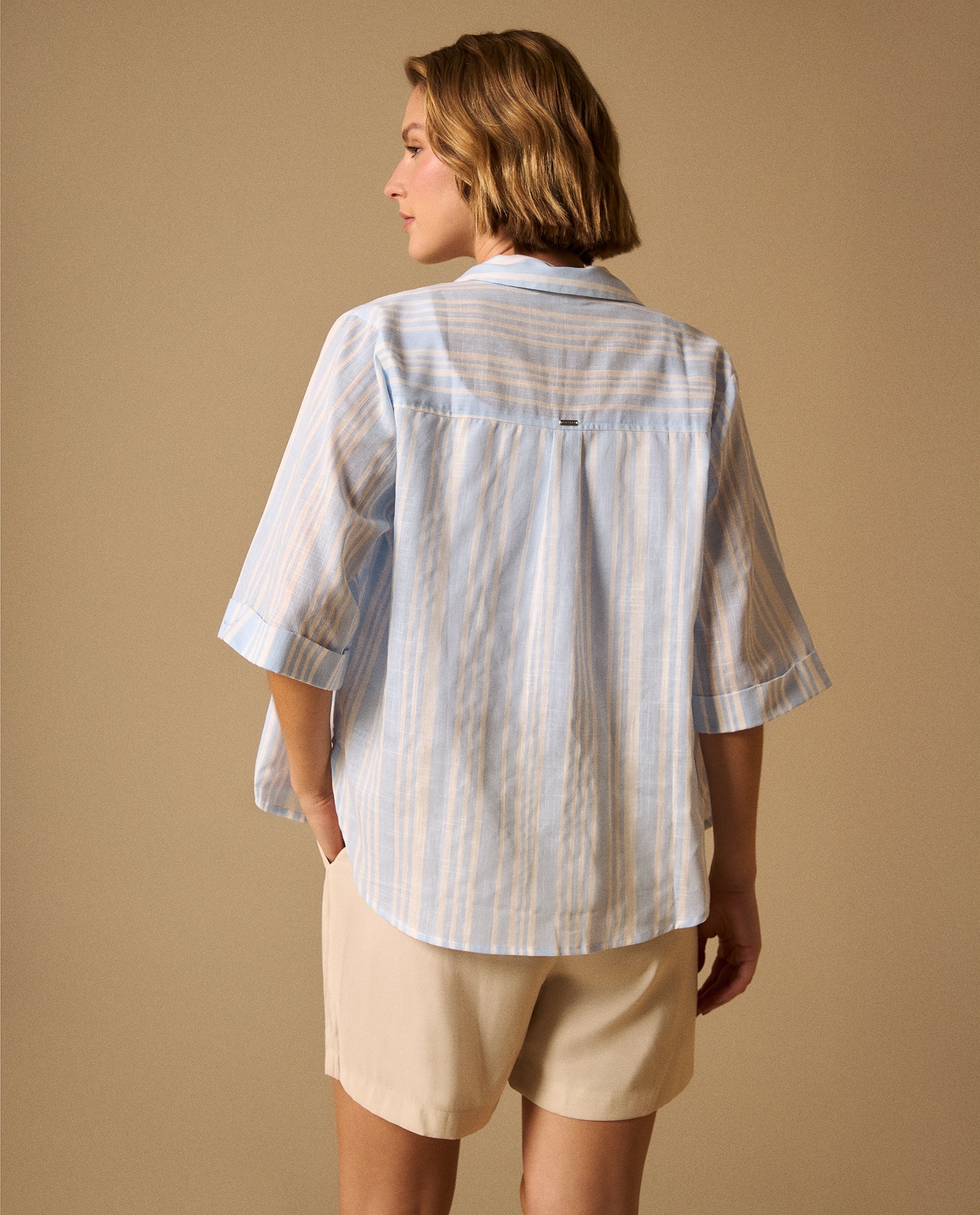 Camisa Rayas Manga Corta Premium - Azul 34_119G011_AZU154030_5