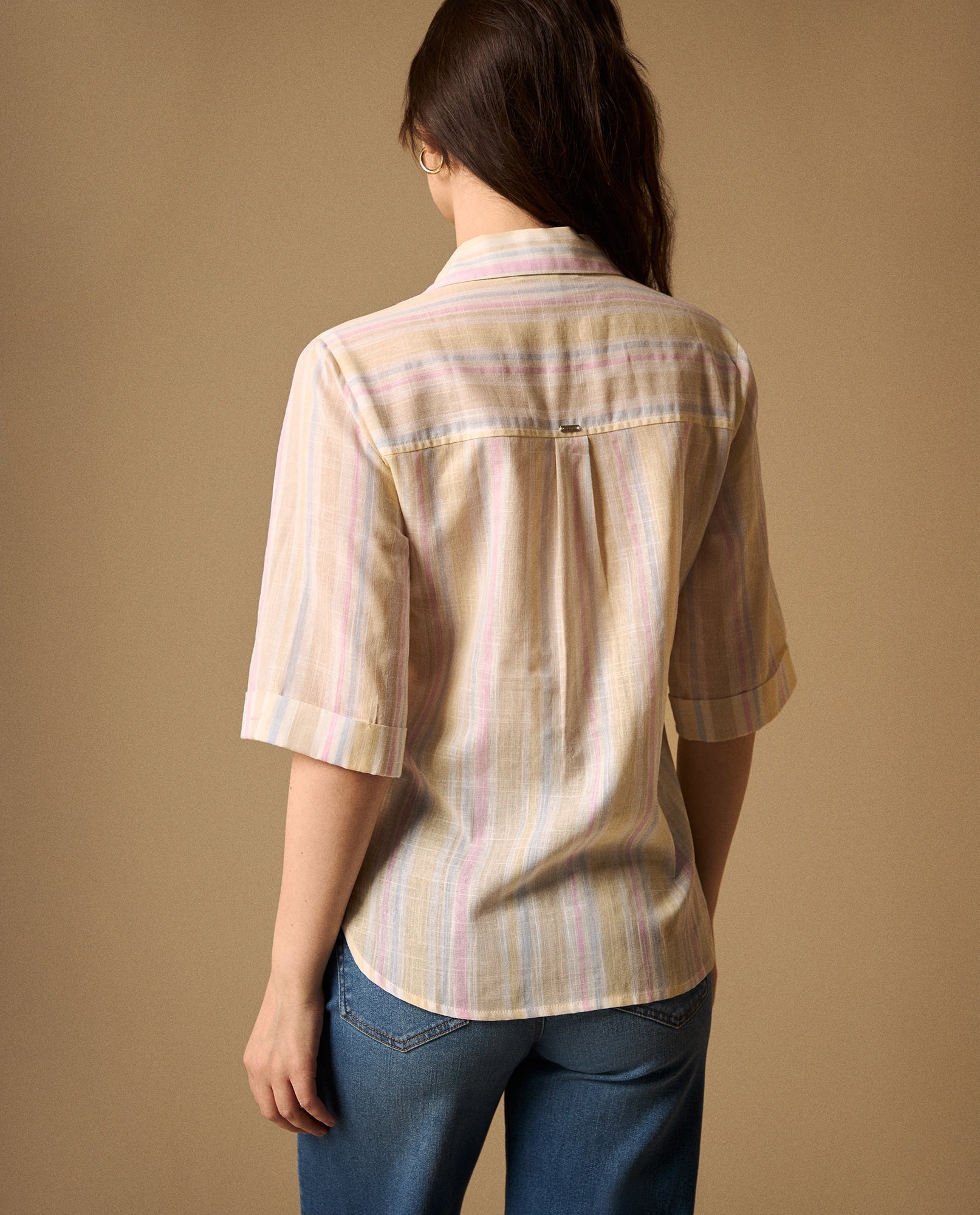 Camisa Rayas Manga Corta Premium - Crudo 34_119G011_CRU141106_5