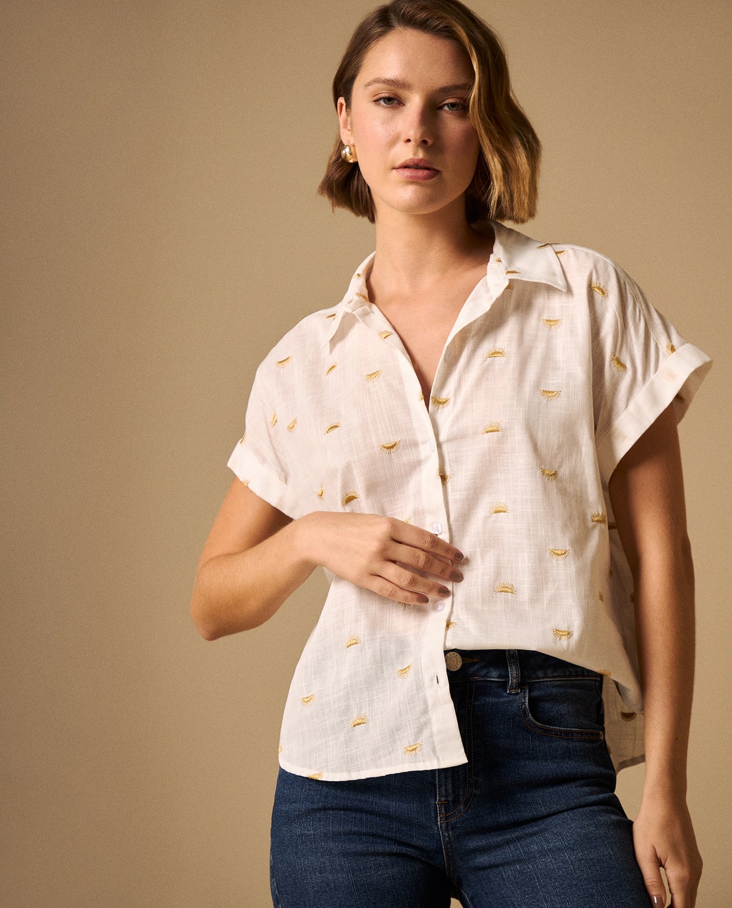 Camisa con Estampado de Palabras - Amarillo