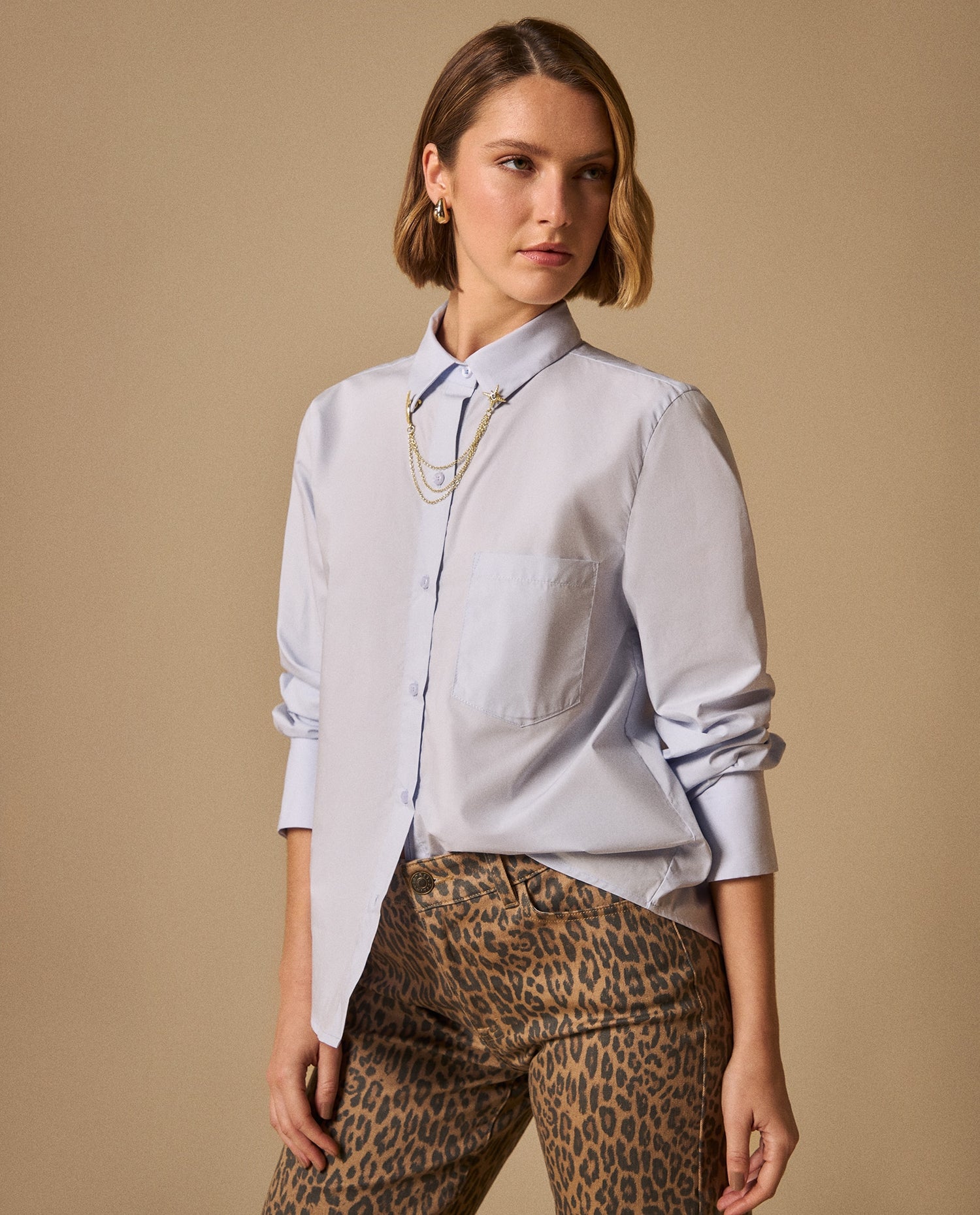 Camisa Azul Claro Manga Larga Premium - Azul